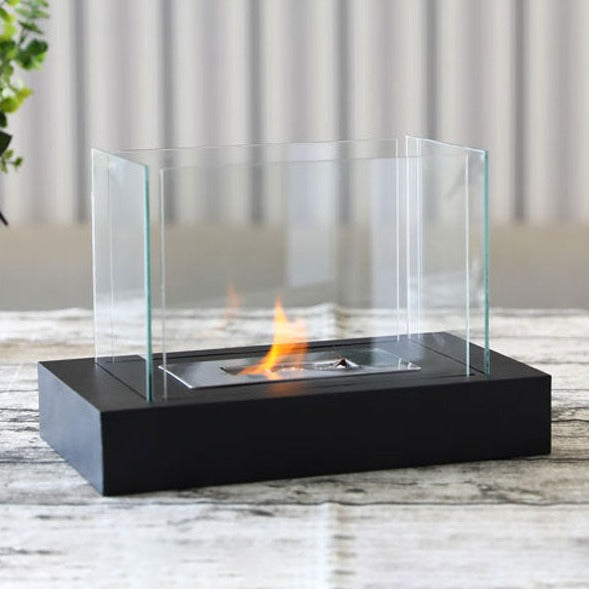 Cheminée Bio éthanol - cheminée décorative avec plaque de verre