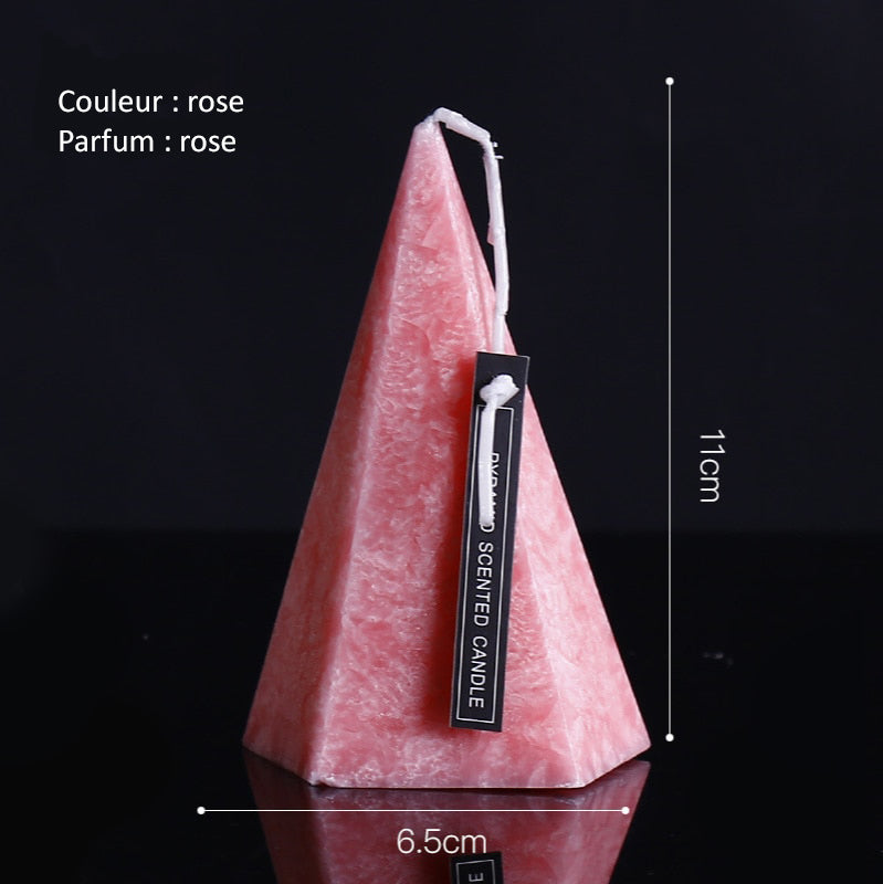Bougie pyramide rose