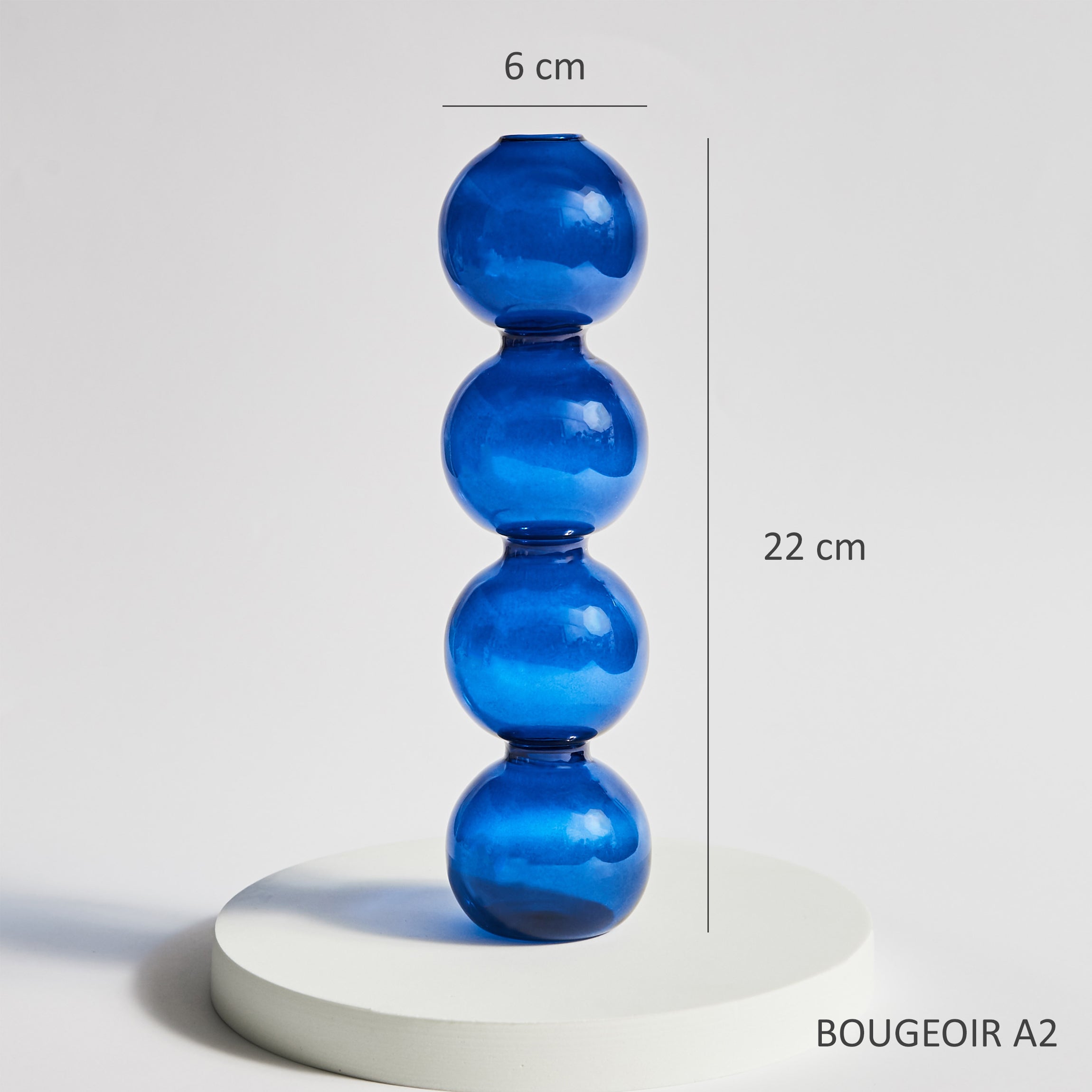 Bougeoirs en verre Bleu