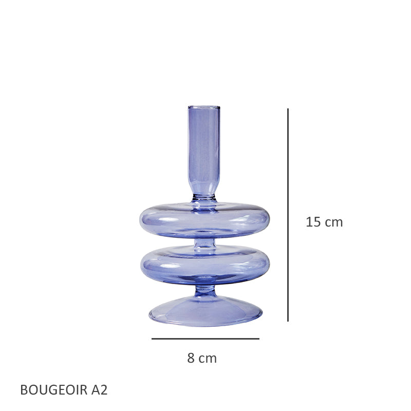 Bougeoirs en verre Lilas EMY