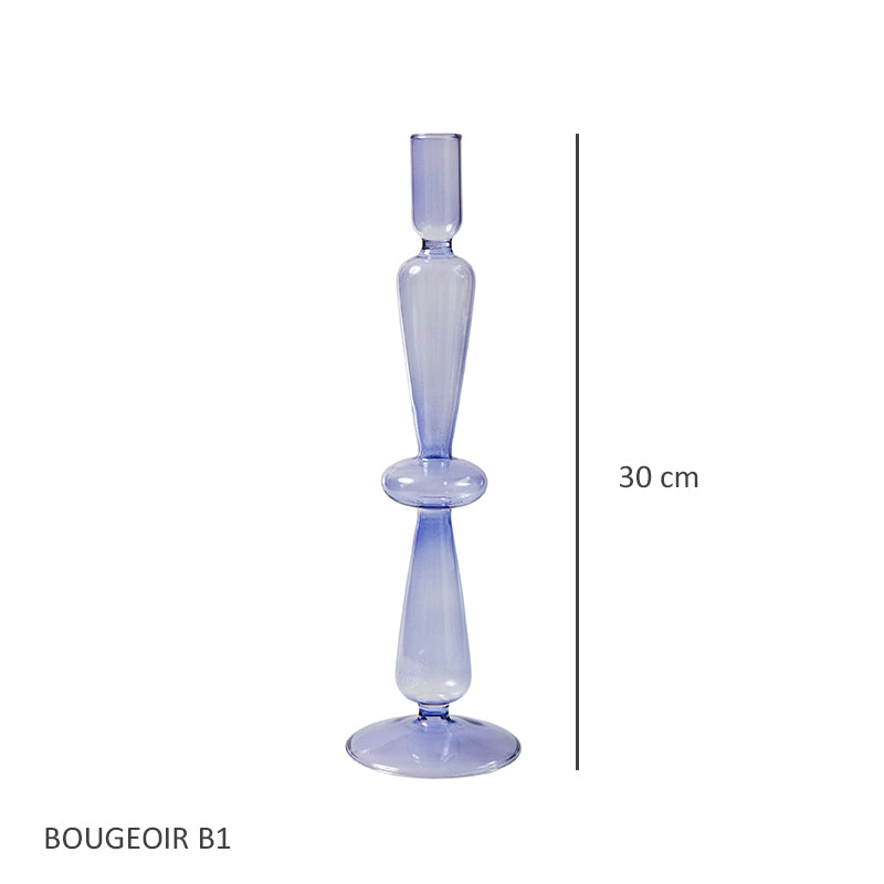 Bougeoirs en verre Lilas EMY