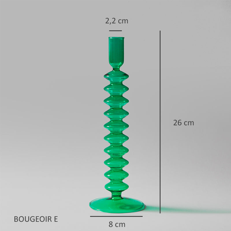 Bougeoirs en verre Vert EMY