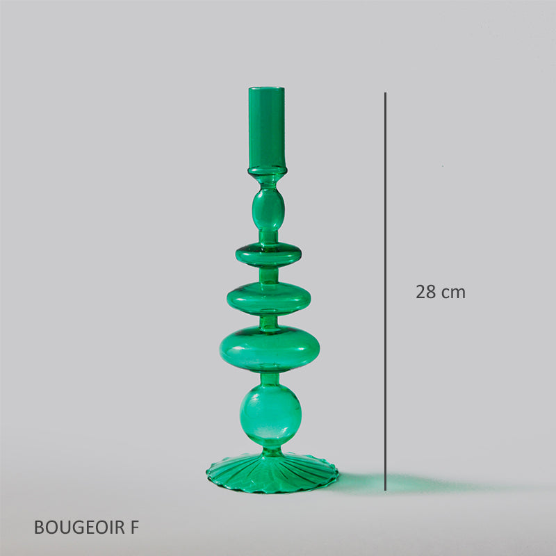 Bougeoirs en verre Vert EMY