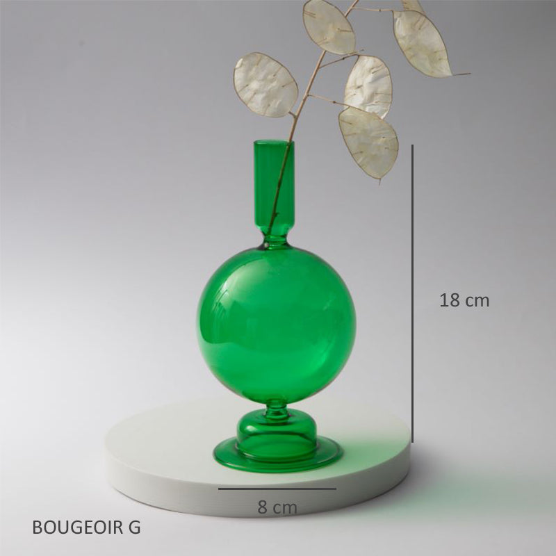 Bougeoirs en verre Vert EMY