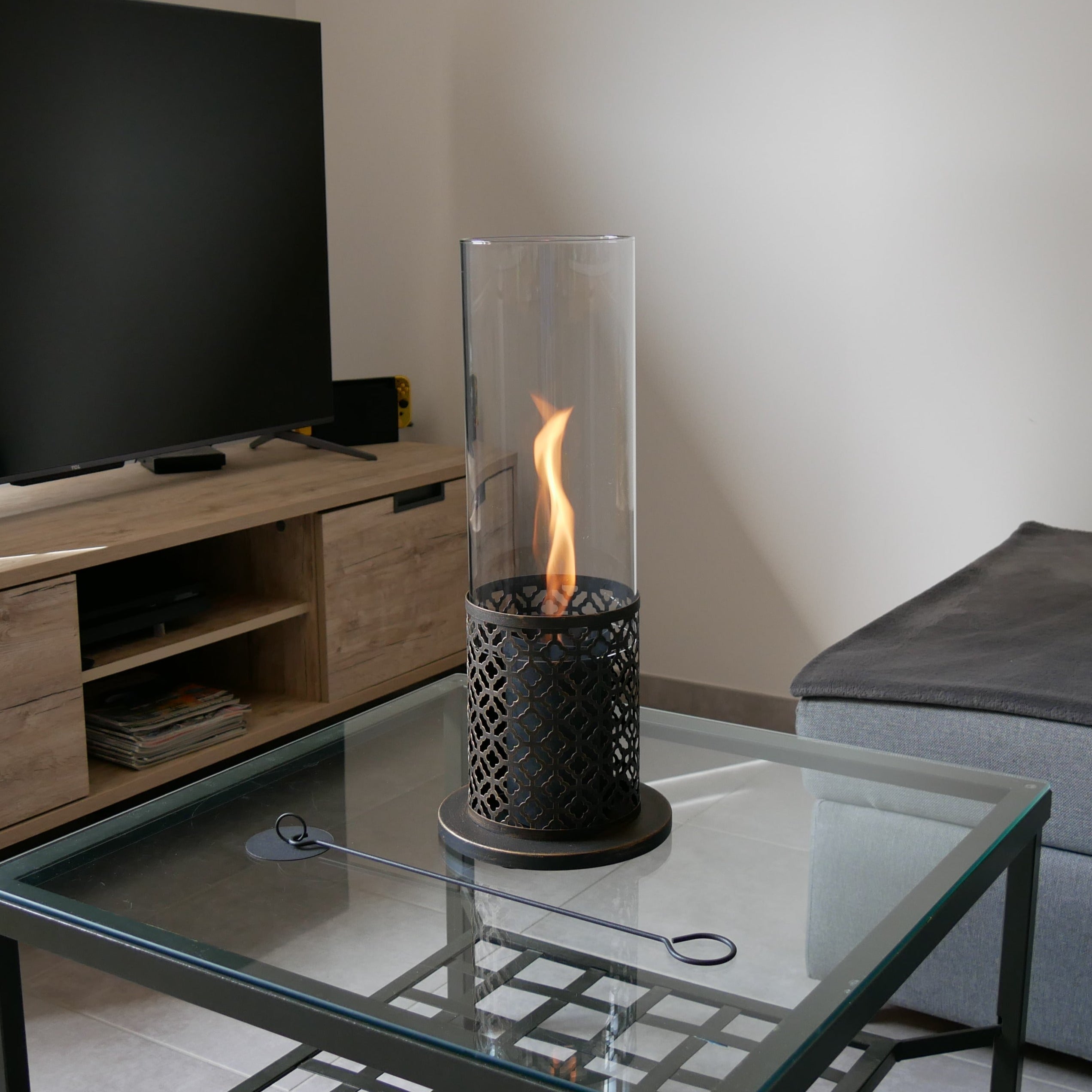 Brûleur bio-éthanol cheminée gel combustible cheminée avec réservoir de 1,5  litre : : Bricolage